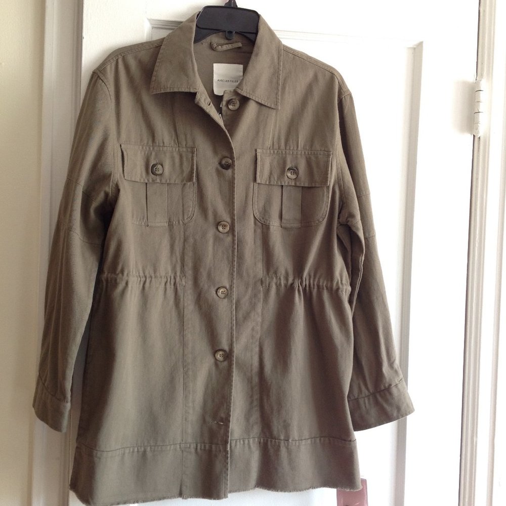 Avec Les Filles Khaki Green Anorak Jacket - Picture 2 of 9